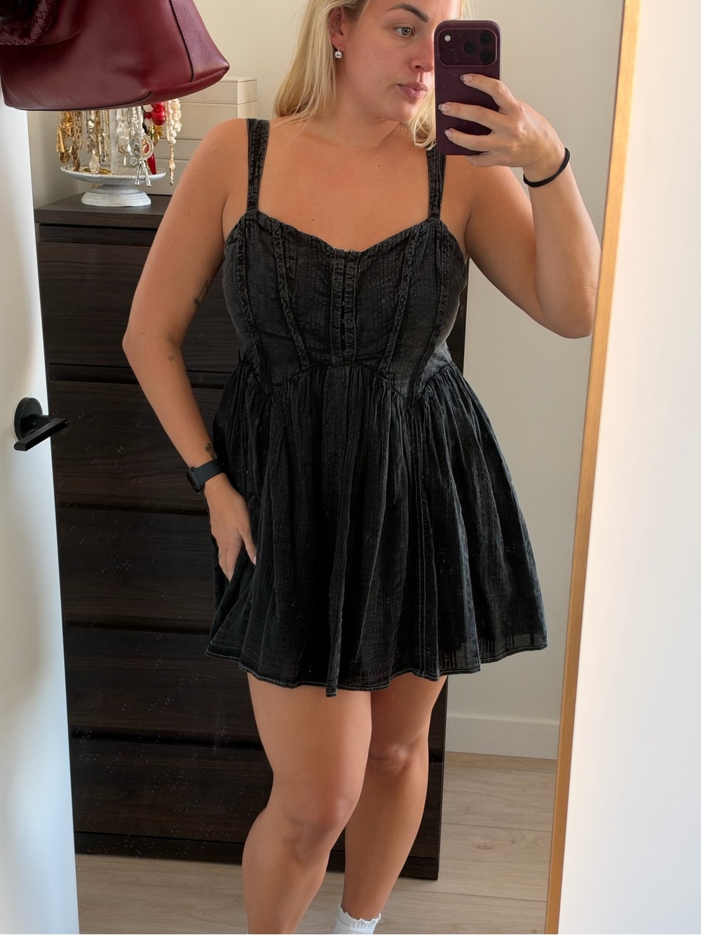 Urban Outfitters Black Corset-Style Mini Dress